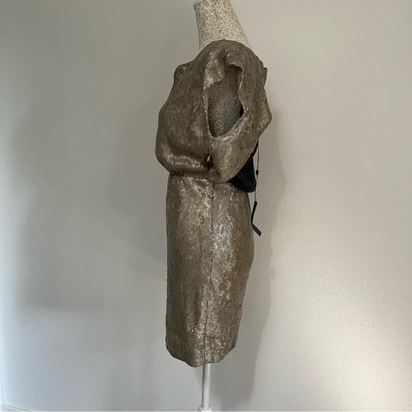 REBECCA MINKOFF • Gold & Black Sequin Dress - Picture 3 of 8